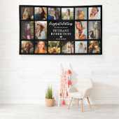 卒業式16写真コラージュおめでとうございます 横断幕 (インサイチュ)