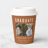 卒業式2写真テラコッタタイポグラフィ 紙コップ (裏面)