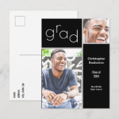 卒業式2枚写真のお知らせ 案内ポストカード (正面/裏面)