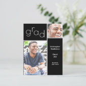 卒業式2枚写真のお知らせ 案内ポストカード (スタンド正面)