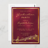卒業式2020パーティーブルゴーニュ音楽の招待 ポストカード (正面/裏面)