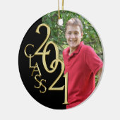 卒業式2021フォトブラック(金ゴールド付き) セラミックオーナメント (左)