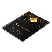 卒業式2021年黒金ゴールド紙吹雪 ノートブック (左側)