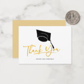 卒業式2023ゴールドフォイルグラードサンキュー ノートカード (正面/裏面インサイチュ)