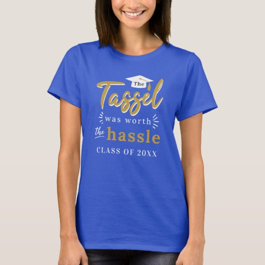 卒業式2023タッセルは厄介なブルーの価値があった Tシャツ (正面)
