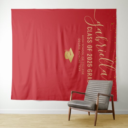 卒業式2023赤いフォトブース自撮り背景 タペストリー (インサイチュ(横))