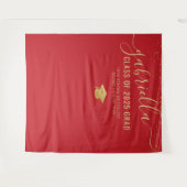 卒業式2023赤いフォトブース自撮り背景 タペストリー (正面(横))