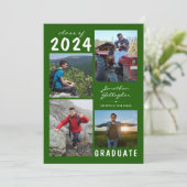 卒業式2023 4写真手書き緑 案内状 (スタンド正面)