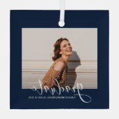 卒業式2023 Photo Keepsakeクリスマス ガラスオーナメント (裏面)