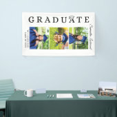 卒業式2024フォトコラージュ白黒 横断幕 (トレードショー)