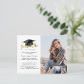 卒業式2024フォトミニマルパーティー インビテーションポストカード (スタンド正面)