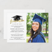 卒業式2024写真パーティー 招待状 (正面/裏面)