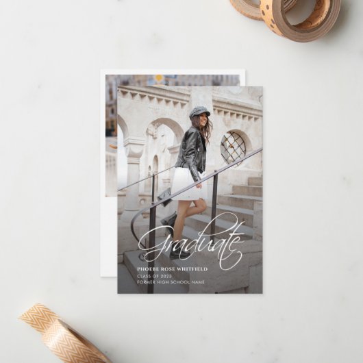 卒業式2024年の写真発表 ノートカード (正面/裏面インサイチュ)