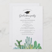 卒業式2024水彩カクティグラードパーティー 招待状 (正面/裏面)