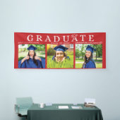 卒業式2024 Grad Photos赤パーティーデコール 横断幕 (トレードショー)