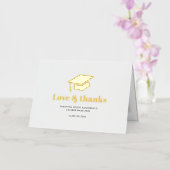 卒業式2024 Photo Grad Thank You金ゴールド 箔グリーティングカード (蘭)