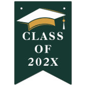 卒業式2025おめでとうグラッドグリーンとホワイト バンティングフラッグ (第1の旗)