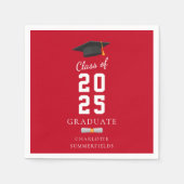 卒業式2025グラッドキャップおよびスクロールカスタム紙 スタンダードカクテルナプキン (正面)