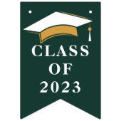 卒業式2025グラッドグリーンホワイト バンティングフラッグ (第1の旗)