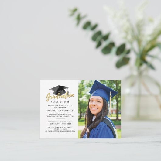 卒業式2025グラードフォトミニパーティの招待状 エンクロージャーカード (スタンド正面)