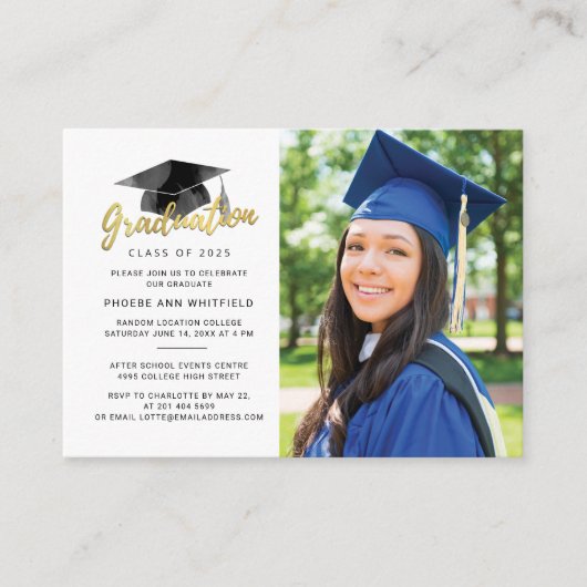 卒業式2025グラードフォトミニパーティの招待状 エンクロージャーカード (正面)