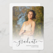 卒業式2025シンプルの2枚の写真グラード 案内状 (正面/裏面)