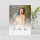 卒業式2025シンプルの2枚の写真グラード 案内状 (スタンド正面)