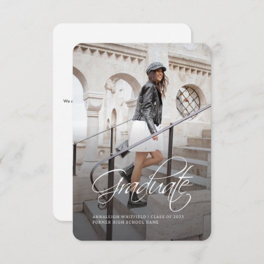 卒業式2025スクリプトグラッドフォト発表 ノートカード (正面/裏面)