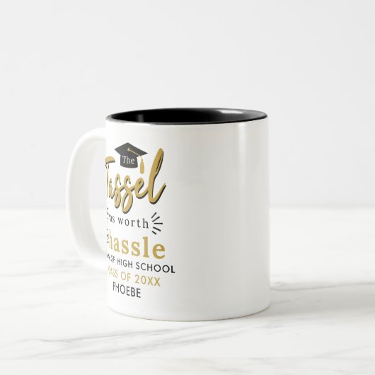 卒業式2025タッセルはHasle Keepsakeの価値があった ツートーンマグカップ (正面左)