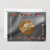 卒業式2025ディスコボール卒業証書 ポストカード (正面/裏面)