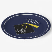 卒業式2025ネイビーブルー ペーパープレート (アングル)