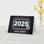 卒業式2025ネオンサインオンブリック カード (黄色い花)