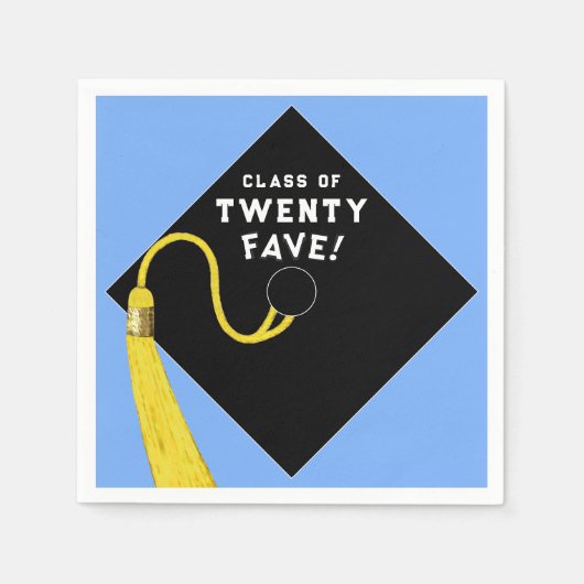 卒業式2025パーティーライトブルー スタンダードカクテルナプキン (正面)