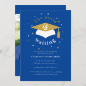 卒業式2025パーティーワールド待ちグラッドフォト 招待状 (正面/裏面)