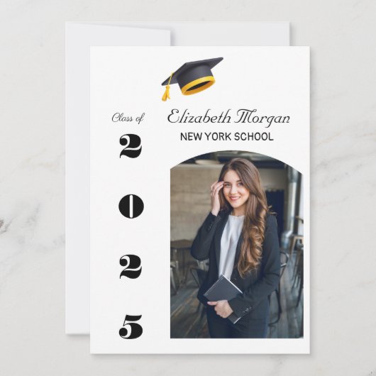 卒業式2025パーティー数々のフォトグラモダンード 招待状 (正面)