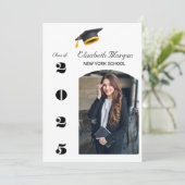 卒業式2025パーティー数々のフォトグラモダンード 招待状 (スタンド正面)