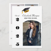 卒業式2025パーティー数々のフォトグラモダンード 招待状 (正面/裏面)