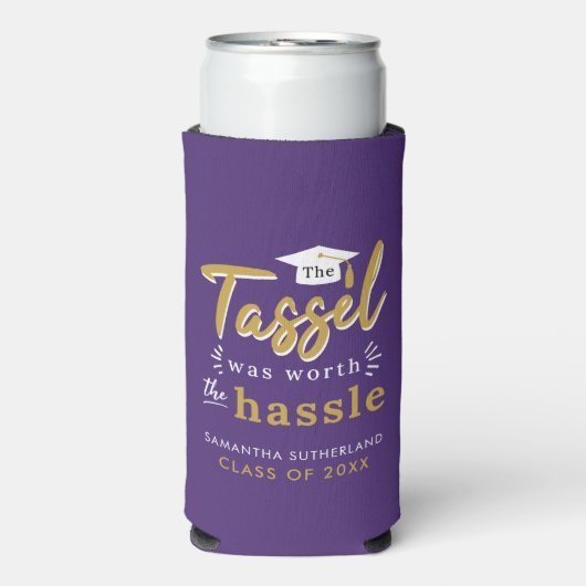 卒業式2025パープルタッセルは面倒な価値があった スリム缶クーラー (Seltzer正面)