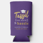 卒業式2025パープルタッセルは面倒な価値があった スリム缶クーラー (正面)