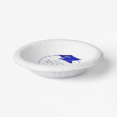 卒業式2025フェイクメタリック王室のブルーシルバー ペーパーボウル (傾斜あり)