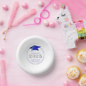 卒業式2025フェイクメタリック王室のブルーシルバー ペーパーボウル (パーティー)