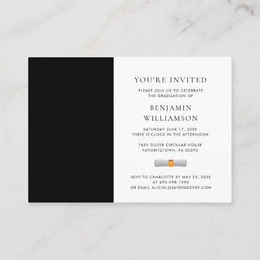 卒業式2025フォトグラードパーティーミニ招待状 エンクロージャーカード (裏面)