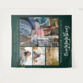 卒業式2025フォトコラージグリーングラモダンード タペストリー (正面(横))