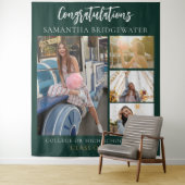 卒業式2025フォトコラージグリーングラモダンード タペストリー (インサイチュ)