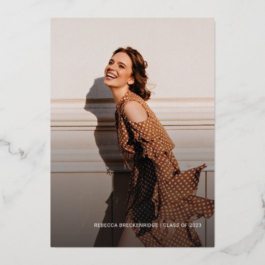 卒業式2025フォトコラージスクリプトの発表 箔招待状 (正面)