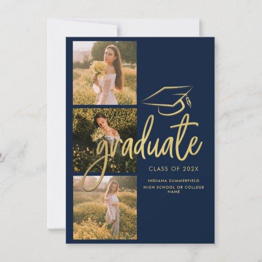 卒業式2025フォトコラージスクリプト 案内状 (正面)