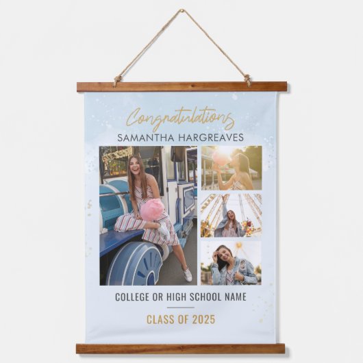 卒業式2025フォトコラージュグラードルーム 吊り下げ型タペストリー (正面)