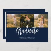 卒業式2025フォトコラージュグラード 案内状 (正面/裏面)