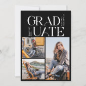 卒業式2025フォトコラージュ黒人卒業パーティー 招待状 (正面)