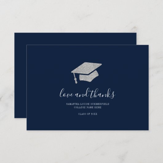 卒業式2025フォトシルバースクリプトグラード サンキューカード (正面/裏面)